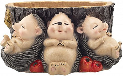 Кашпо декоративное Три ежика 