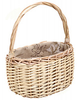 Корзина плетеная с текстилем 23x15x16/30 см TC23-1-3