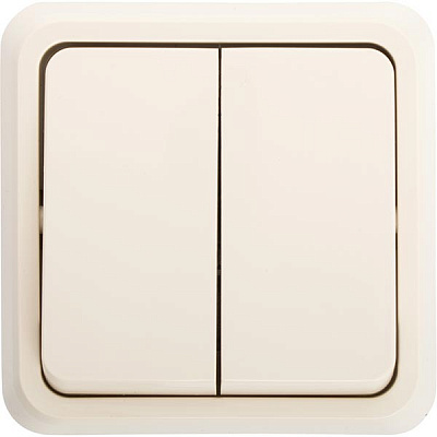 Вимикач подвійний Misya кремовий