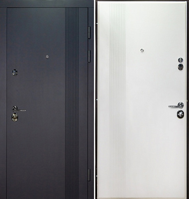 Двері вхідні Булат Статус 245 графіт матовий / білий супермат 2050x850 мм праві