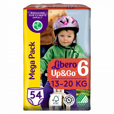 Подгузники-трусики Libero Up&Go 6 13-20 кг 54 шт.