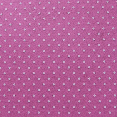 Фетр рожевий з принтом горох 1 мм, 42,5x33 см
