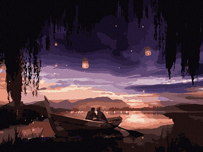 Картина по номерам Влюбленные под небом 10213-AC 40х50 см ArtCraft 