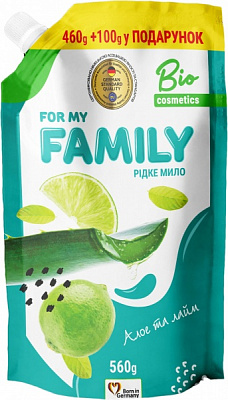 Мило рідке For my Family Алое та лайм 560 г 24 шт./уп.