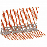 Кутник ПВХ фасадний перфорований з сіткою ШТУКАТУР 100х100 мм 2,5 м 