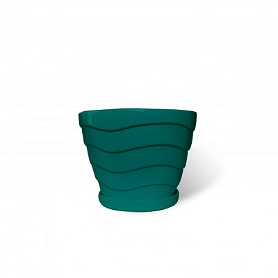 Горшок керамический Резон Конус с волнами прямоугольный 2л изумрудный 