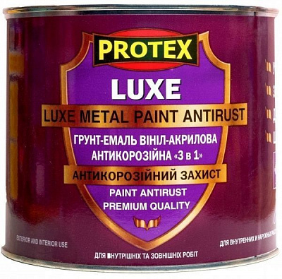 Ґрунт-емаль Protex вініл-акрилова антикорозійна 3в1 LUXE RAL 1023 жовтий мат 2л