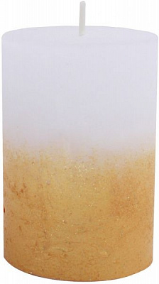 Свічка Циліндр C07*10/1-1.1-9.2 омбре біла в золоті Candy Light