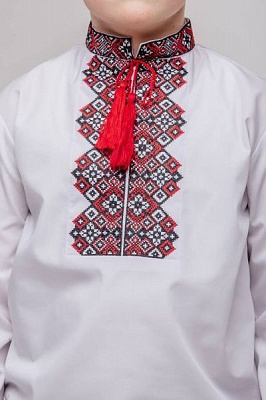 Вышиванка для мальчиков Сварга Добрыня р.140-146 красно-черный 