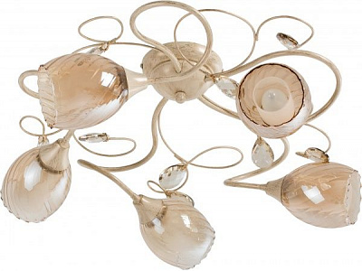 Люстра потолочная Vitaluce 5xE14 слоновая кость V3674/5PL 