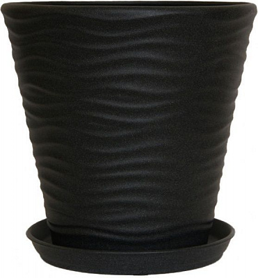 Горщик керамічний Оріана-Запоріжкераміка Нова Хвиля №3 крошка фігурний 5,5 л чорний