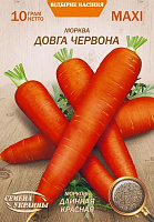 Насіння Семена Украины морква Довга Червона 10г