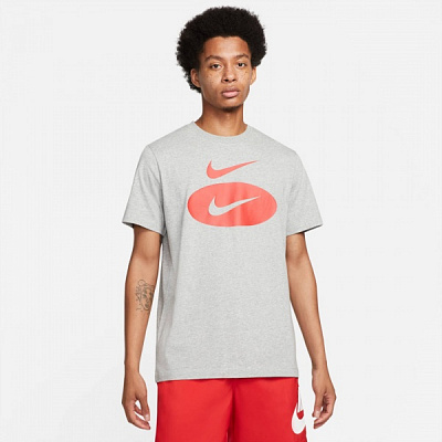 Футболка Nike M NSW SWOOSH OVAL HBR TEE DM6343-063 р.S серый