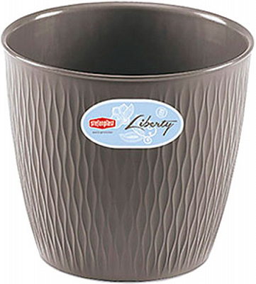 Горшок пластиковый Stefanplast Liberty круглый 8,5л серый (87251)