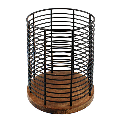 Держатель для столовых приборов Arino Bamboo 13,5х13,5х17 см черный 73827