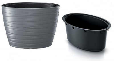 Горщик для квітів Prosperplast MAZE 600 мм овальний біло-сірий