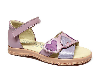 Босоножки для девочек RenBut на липучках с сердцем р.28 фиолетовый 21-3397 