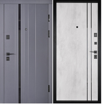 Дверь входная Abwehr КС (581+551) 096L (АЦС)+(ОксБ) антрацит / бетон снежный 2050x960 мм левая