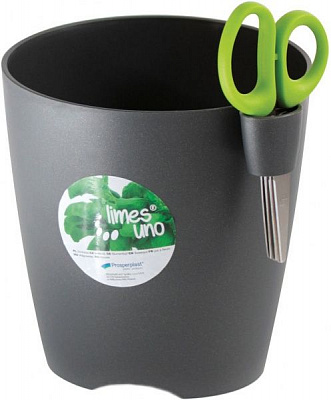 Горшок пластиковый Prosperplast Limes uno круглый 1,3л графитовый (19568-426) 