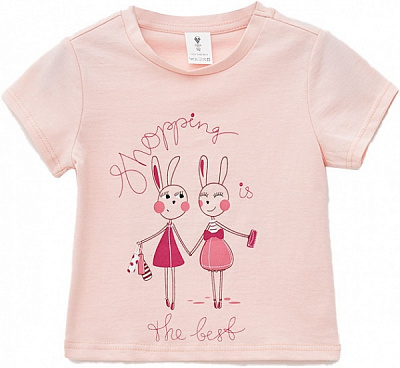 Футболка для девочек Роза р.104 пудра 210144 