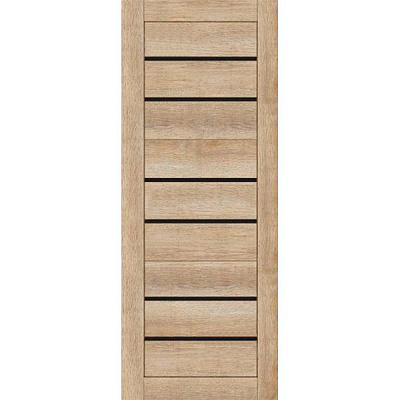 Дверное полотно ОМиС Lego 03 ПО черное стекло 600 мм дуб неаполь