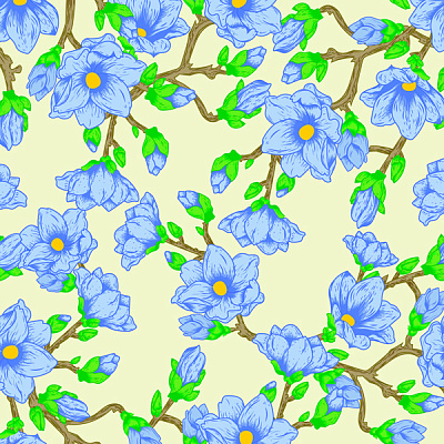 Серветки столові Luxy Синя магнолія 33х33 см блакитний із салатовим 18 шт.