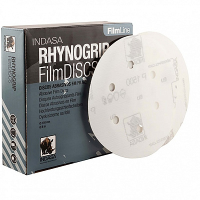 Круг шлифовальный INDASA самозацепной на 6 отверстий 150 мм 39072