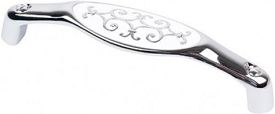 Меблева ручка D 15134.128 44478 128 мм хром/біла емаль Bosetti Marella