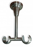 Тримач для карнизів CARDINAL стельовий відкритий подвійний d25/19 мм сатин нікель 1 шт. 