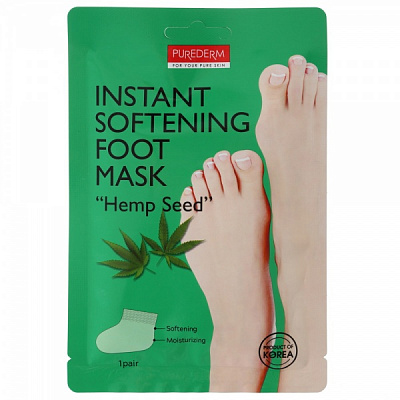 Маска-носочки для ніг Purederm Instant Softening Foot Mask Hemp Seed 34 г