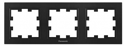 Рамка трехместная Panasonic Karre Plus 55 горизонтальная черный WDTF08032BL-UA1