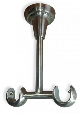 Держатель для карнизов CARDINAL потолочный открытый двойной d25/19 мм сатин никель 1 шт. 