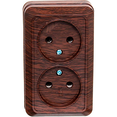 Розетка подвійна UP! (Underprice) горіх BD-SCP.MZ20G2WTG-Walnut
