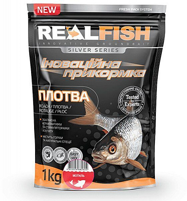 Прикормка RealFish 1000 г мотыль Плотва