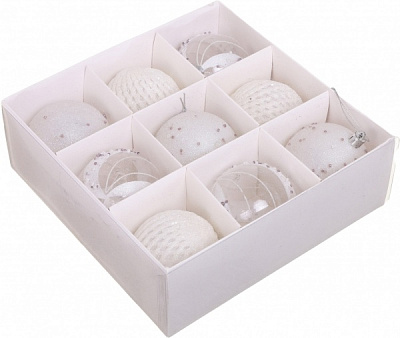 Набор елочных шаров Комплект № 3 d 80 мм 9 шт./уп.