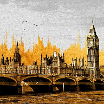 Постер Лондон золото Posterclub