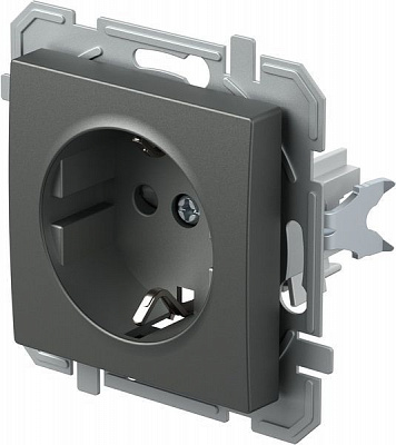 Розетка із заземленням TEM Logiq антрацит VQ10ATXO-U