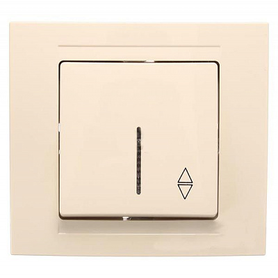 Вимикач одинарний прохідний Gunsan Moderna кремовий