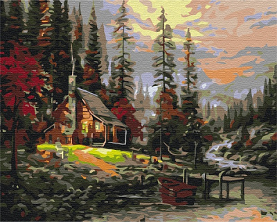 Картина за номерами Будиночок в лісі PBS51957 40х50 см Brushme