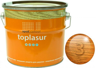 Лазур Spot Colour Toplasur №3 кармін напівглянець 2,5 л