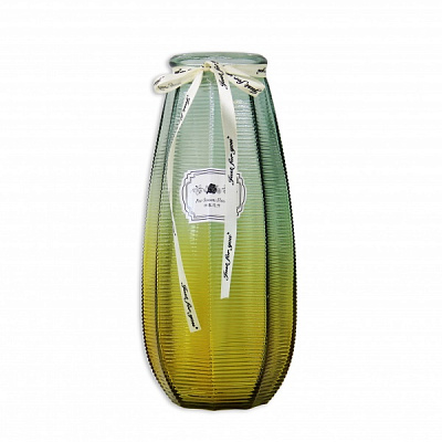 Ваза стеклянная Crystal Alnita 26,5 см желто-зеленая 