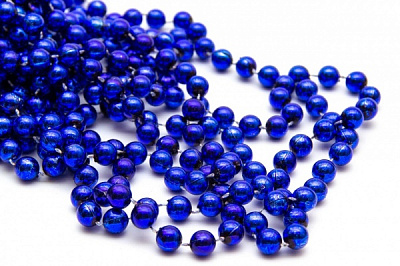 Бусы для елки синие, 10 мм х 8 м, 250041