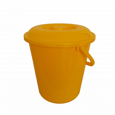 Ведро с крышкой MN PLASTIKA 12 л желтый 