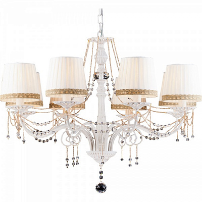 Люстра подвесная Arte Lamp Sierra 8x60 Вт E14 белый с золотистым A3071LM-8WG 