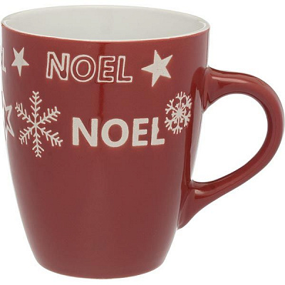 Чашка керамическая Рождественское настроение красная 340 мл