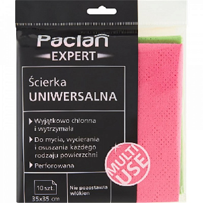 Набір серветок універсальних Paclan EXPERT 35x35 см 10 шт./уп. різнокольоровий