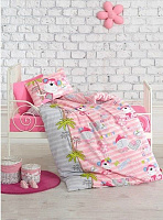 Комплект постельного белья Cotton box розовый Sevimli Maymunlar 