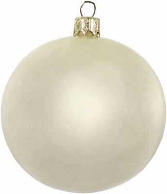 Шар новогодний 80 мм кремовый
