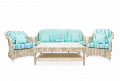 Комплект мебели Cruzo Java Kubu из искусственного ротанга белый 