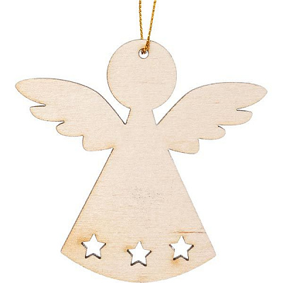 Підвіска дерев'яна Янгол 9042 7,5 см